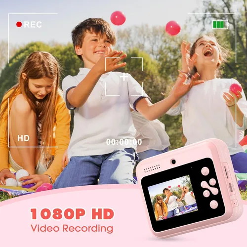 Miniatura 6 de Cámara para niños, impresión de fotos instantánea, cámaras duales de video digital HD para niños pequeños, cámara digital para niños que imprimen
