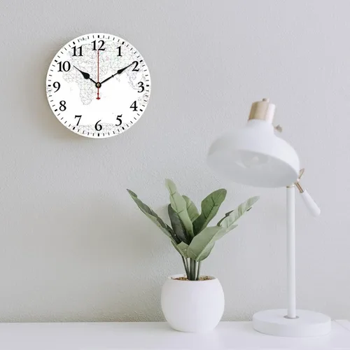 Miniatura 27 de Reloj de pared de madera con mapa del mundo antiguo, estilo nostálgico, Atlas histórico, diseño vintage, impresión de madera, reloj de pared