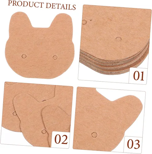Miniatura 5 de IMIKEYA 200pcs Paper Earring Cards Hair Clip Kraft Cards Jewelry Display Tags Earring Paper Tags Necklace Display Cards Earring Cards with Hole