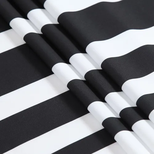 Miniatura 95 de Cortinas de Ducha Negras, Cortinas de Ducha de Poliéster Impermeable con Rayas Horizontales Degradadas en Blanco y Negro Modernas para Baño, 72x72