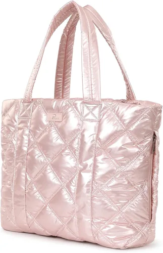 Bolso de mano grande acolchado, moderno y lujoso de algodón acolchado acolchado para mujer, bolsos de diseñador suaves para invierno, hombros