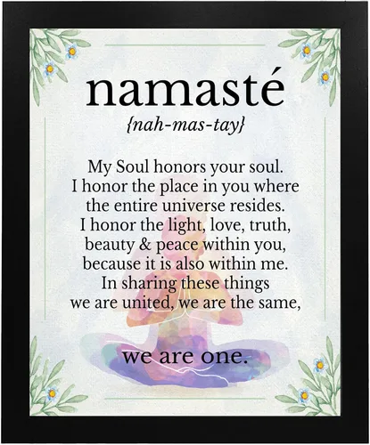 Miniatura 6 de We Are One - Decoración de pared inspiradora, flores y Namaste, impresión inspiradora de yoga para pared, es una foto motivacional con citas