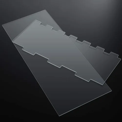 Miniatura 5 de Juego de 2 rascadores de acrílico transparente grande para tartas de 9.5 pulgadas, 12 pulgadas, raspador de glaseado y peine de contorno de bordes