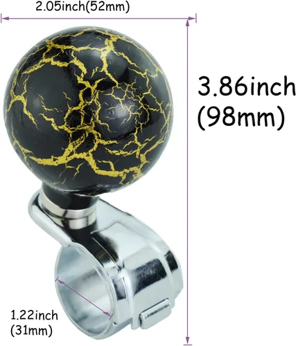 Miniatura 2 de Pomo de volante para coche, mango giratorio suicida para la mayoría de vehículos de transmisión manual (negro)