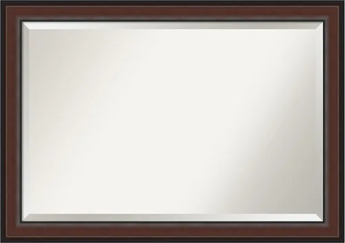 Miniatura 12 de Amanti Art Espejo de baño marrón para sobre el fregadero, espejo rectangular de tocador rectangular de nogal Harvard de 25 x 21 pulgadas, marco