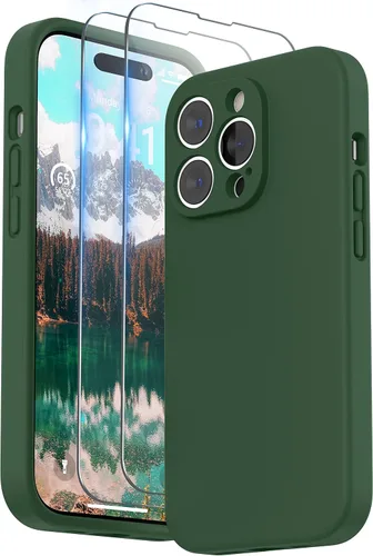 Miniatura 15 de SURPHY Funda diseñada para iPhone 14 Pro con protector de pantalla, (protección de cámara y forro de microfibra suave), funda de silicona líquida