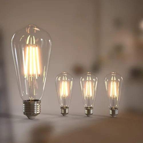 Jensense Edison - Bombillas LED E26 de 6 W, equivalente a 60 W, bombillas LED vintage CRI90+ ST19, bombillas transparentes regulables, 2700 K, 2700K