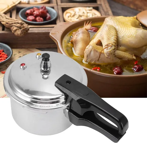Miniatura 2 de Olla a presión pequeña, mini olla a presión de aleación de aluminio con fondo magnético, envasadora a presión compacta segura y duradera compatible