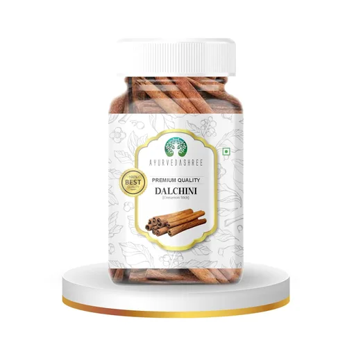 AYURVEDASHREE Palitos de canela 70gm en frasco PET | Todo natural | Vegano | Sin colores | Sin OGM | Palitos redondos | Dalchini