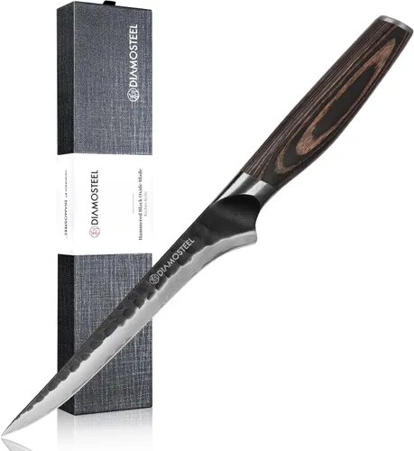 Miniatura 13 de Cuchillo utilitario – Cuchillo profesional de cocina de 5 pulgadas – Hoja de óxido negro martillado japonés 9CR18MOV acero inoxidable de alto