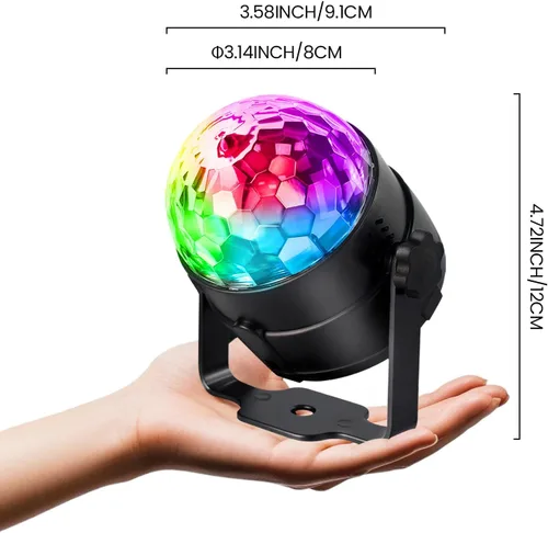 Miniatura 2 de Luces de fiesta de bola de discoteca para DJ, activadas por sonido, con control remoto, lámpara estroboscópica, 7 modos, luz de escenario