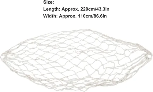 Miniatura 7 de Hamaca de cuerda de algodón tejida a mano con capacidad de 264.6 libras, hamaca portátil de malla de cuerda de algodón para patio interior al aire