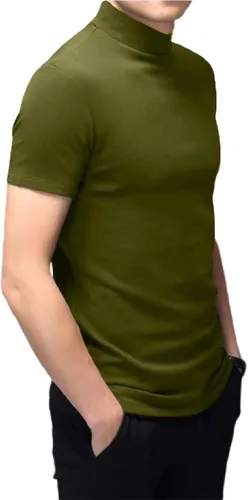 Miniatura 3 de Camisetas de cuello alto falso de moda para hombre, suéter de manga larga, diseño básico, camiseta interior ajustada