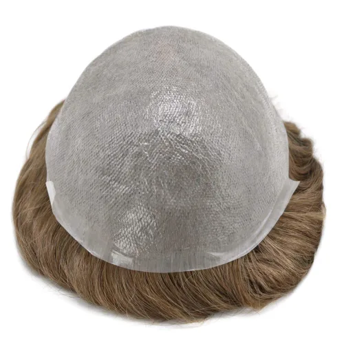Miniatura 4 de Toupee - Sistema de reemplazo de cabello para hombres, piel ultrafina, transparente, 0.001 in, poliéster superfino, unidad de cabello de hombre, 8 x