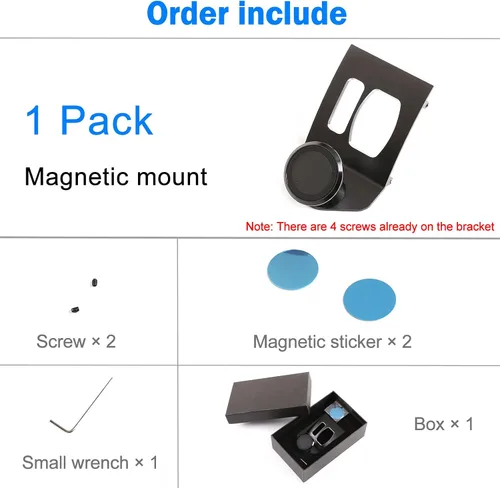 Miniatura 8 de Soporte giratorio para teléfono celular de 360 grados, soporte para teléfono móvil negro (imán) compatible con BMW X3 X4 F25 F26 2010-2016 (negro)