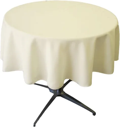Miniatura 188 de LA Linen - Mantel redondo lavable de popelina de poliéster, resistente a manchas y arrugas, 51", mantel de tela para comedor, cocina, fiesta, Negro