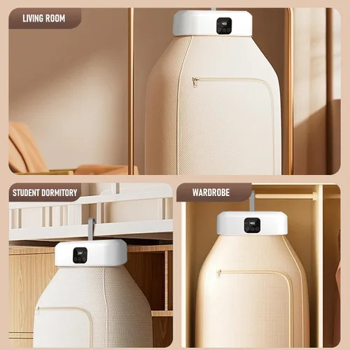 Miniatura 9 de Secadora de ropa portátil, mini secadora de ropa de 600 W con control remoto, pequeña secadora eléctrica plegable compacta con bolsa seca