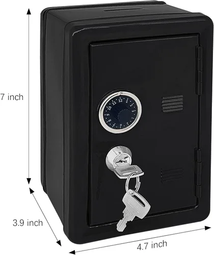 Miniatura 2 de Alcancía segura para niños, caja fuerte de metal con llave, caja de ahorro de dinero para niños y niñas, los mejores bancos de regalo