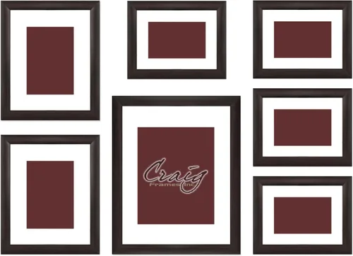 Miniatura 15 de Craig Frames, juego de 7 portarretratos de madera compuesta para colgar en pared. Portaretratos con fondo blanco