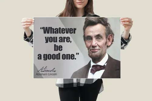 Miniatura 3 de Abraham Lincoln - Póster inspirador motivacional para el aula, mentalidad de crecimiento, maestros, recuerdos históricos, decoración educativa