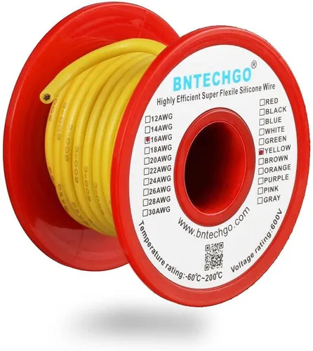 Miniatura 17 de BNTECHGO Carrete de alambre de silicona de calibre 16, rojo de 25 pies y negro, 25 pies, 2 cables separados, alambre de cobre estañado flexible