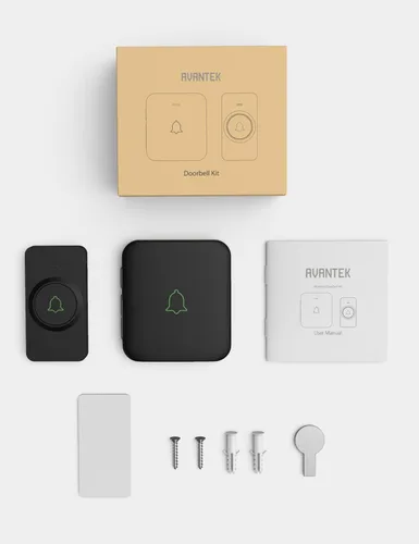 Miniatura 8 de AVANTEK Timbre de puerta inalámbrico, mini CB-11 timbre impermeable que funciona a 1000 pies con 52 melodías, 5 niveles de volumen y flash LED