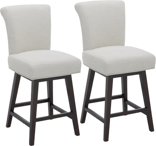 Miniatura 47 de CHITA Taburete giratorio de 26 pulgadas con altura de mostrador, taburete de bar tapizado moderno con respaldo certificado FSC de cuero sintético