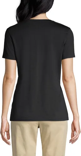 Miniatura 2 de Lands' End Camiseta relajada de algodón Supima con cuello en V para mujer