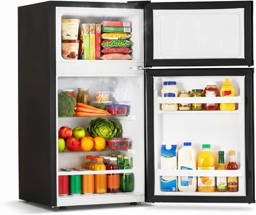 Miniatura 11 de Erivess Mini refrigerador de 2.6 pies cúbicos con congelador, refrigerador compacto de una sola puerta con 7 ajustes de temperatura ajustable, 2