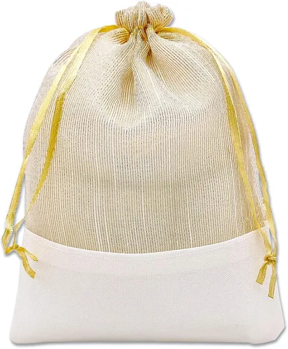 Miniatura 6 de TheDisplayGuys For Your Modern Living Paquete de 24 bolsas de regalo de lino y organza negra con cordones (XS 3 x 4), recuerdos de fiesta, muestras