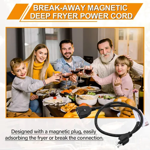 Miniatura 4 de Cable de alimentación magnético de repuesto para freidora eléctrica Masterbuilt XL de 10 litros, piezas y accesorios para freidoras de pavo