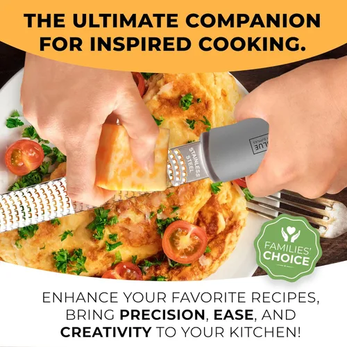 Miniatura 9 de Orblue Rallador de limón y queso – Zester cítrico de primera calidad, rallador de cocina para parmesano, chocolate, frutas, verduras, jengibre, ajo