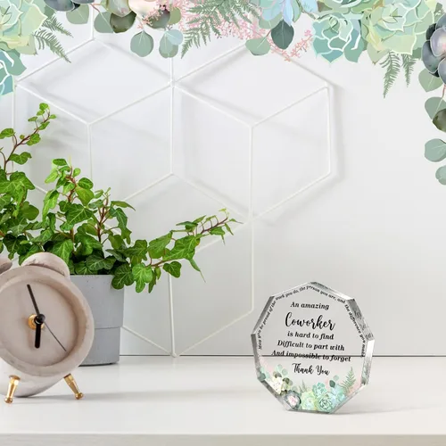 Miniatura 5 de Yinder Regalos de Agradecimiento para Mujeres Regalos de Apreciación Navideños para Compañera de Trabajo Empleada Enfermera Maestra Placa Acrílica