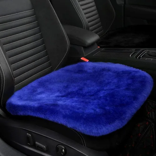 Miniatura 10 de LLB Fundas de asiento de asiento de automóvil de oveja genuina para automóviles, camiones, SUV, almohadilla protectora de asiento cómoda para Gris