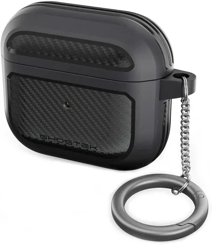 Ghostek CRUSHER - Funda negra para AirPods 3, funda protectora dura de fibra de carbono con diseño de acabado mate para hombres y mujeres,