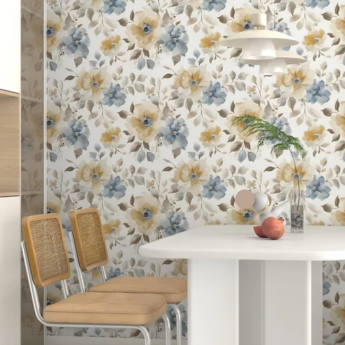 Miniatura 5 de Papel tapiz floral para despegar y pegar, papel de contacto bohemio de 17.3 x 197 pulgadas, papel de contacto bohemio grande para dormitorio, flores