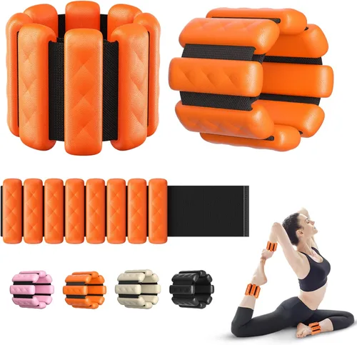 Miniatura 7 de Pesas de muñeca y tobillo de Pilates para mujeres - Brazaletes con peso ajustables para hombres, bandas de brazo con peso de 2 libras, pesas de pie