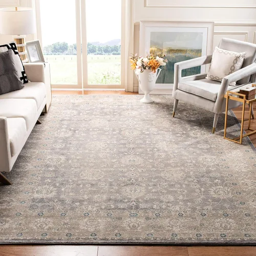 Miniatura 17 de Safavieh Sofia Collection SOF330B, tapete clásico color gris claro y beige, Polipropileno