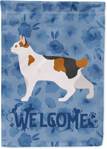 Miniatura 256 de Caroline's Treasures CK4813CHF - Bandera de bienvenida con gato abisinio azul, manga grande, para porche, para colgar en la pared, poliéster