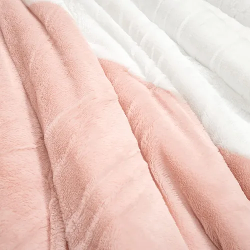 Miniatura 4 de Lush Decor Juego de edredón para niños de 3 piezas de felpa suave y esponjosa para todas las estaciones, tamaño matrimonial/queen, rosa polvoriento