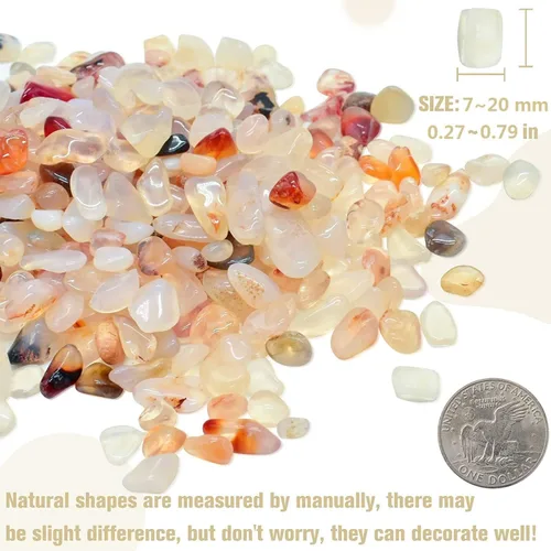 Miniatura 2 de Halatool Guijarros de cristal de 1 libra, 0.27 a 0.79 pulgadas, guijarros naturales para paisajismo, grava para acuario, piedra pulida decorativa