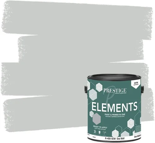 Miniatura 15 de PRESTIGE Paints Elements - Pintura interior e imprimación en uno, cáscara de huevo, 1 galón, gris cabo