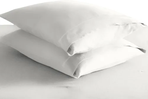 Miniatura 94 de Pizuna Juego de 2 fundas de almohada de 100 % algodón puro, tamaño estándar, color blanco, lujosas fundas de almohada de 400 hilos de satén