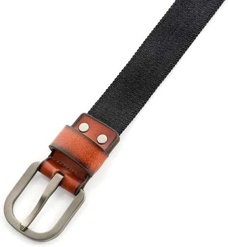 Miniatura 2 de Marino Ave - Cinturón elástico para hombre, parte delantera de piel, correa elástica ajustable