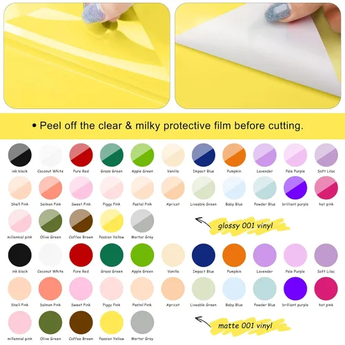 Miniatura 3 de TECKWRAP 001 - Paquete de 54 láminas de vinilo (12 x 12 brillantes, mate) para máquinas de corte y cortador de manualidades, manualidades, 001 Total