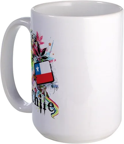 Miniatura 14 de CafePress Taza de café de cerámica extra grande de 15 oz (15.0 fl oz) con bandera de Chile