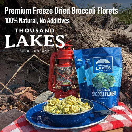 Miniatura 5 de Thousand Lakes Frutas y verduras liofilizadas – Floretas de brócoli paquete de 2 1.2 onzas (2.4 onzas en total) 100% floretes, sin tallos Sin