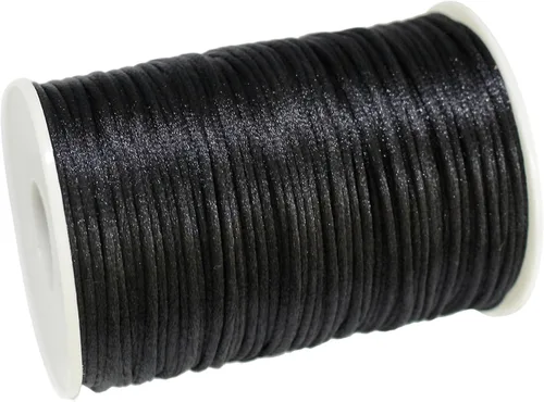 Miniatura 2 de FQTANJU Cordón de nailon satinado de 300 pies de 0.079 in para nudos chinos, artes y manualidades, pulseras de macramé, collares, fabricación
