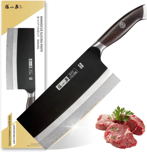 Miniatura 9 de ZHANG XIAO QUAN SINCE 1628 Cuchillo de carnicero de carne resistente, forjado a mano con funda para cocina, campamento al aire libre, barbacoa