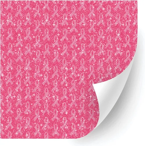 Miniatura 13 de HTV4U Vinilo de transferencia de calor con estampado de concienciación sobre el cáncer de mama con purpurina (cinta rosa bebé, 12 x 12 pulgadas)